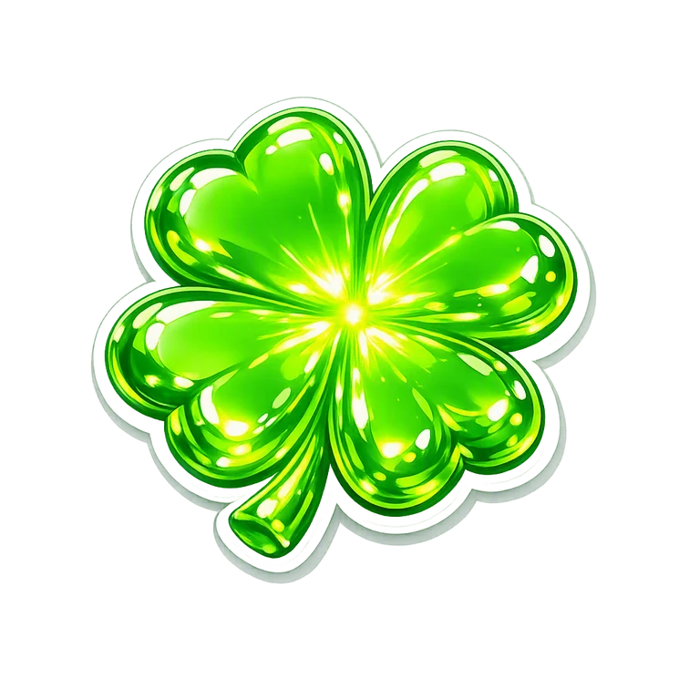 Lime-green three-dimensional clover