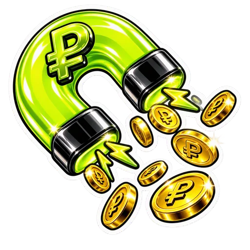 Magnet and coins